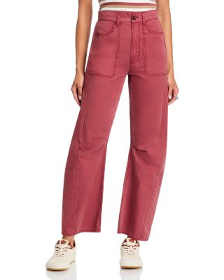 Sloan High Rise Barrel Jeans in Washed Red Oak
