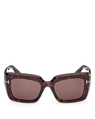 Leila Rectangular Sunglasses, 52mm