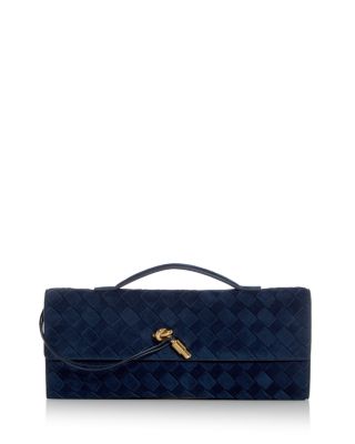 Andiamo Intrecciato Suede Clutch