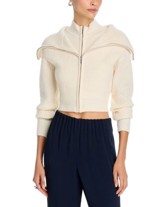 Derek Lam 10 Crosby Jayne Wool Zip Front Layered Sweater