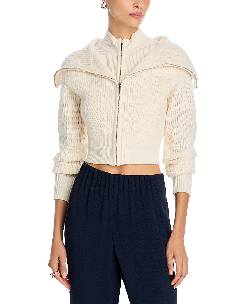 Derek Lam 10 Crosby Jayne Wool Zip Front Layered Sweater In Burgundy