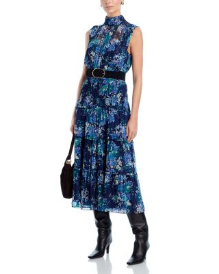 Junia Floral Tapestry High Neck Dress