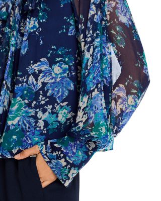 Aderyn Tapestry Print Tie Neck Blouse