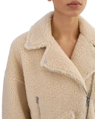 Cropped Sherpa Biker Jacket