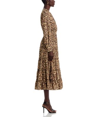 Split-Neck Tiered Dress