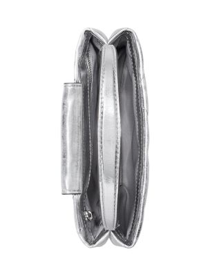 Kira East/West Diamond Quilted Metallic Leather Top Handle Bag