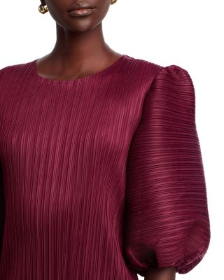 Puff Sleeve Crinkled Dress