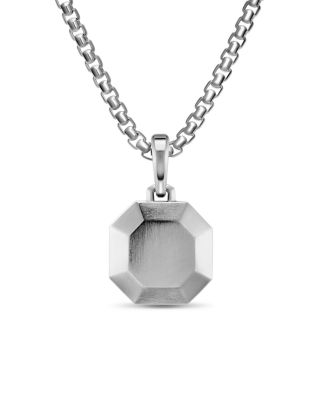 Men's Faceted Amulet in Sterling Silver, 16mm