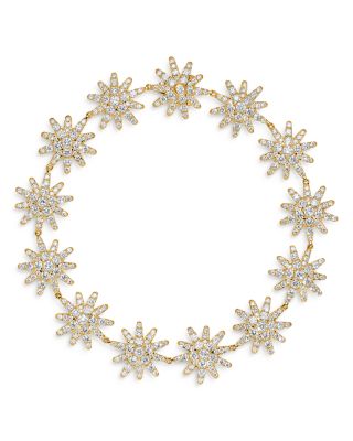 Starburst Pav&eacute; Tennis Bracelet in 18K Yellow Gold with Diamonds, 12.3mm