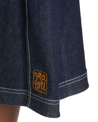 Stretch Denim Midi Balloon Dress