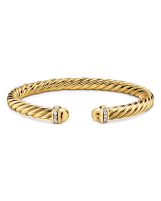Cablespira&reg; Flex Bracelet in 18K Yellow Gold with Gemstones and Diamonds, 6mm