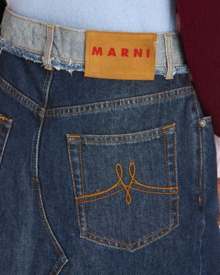 Inside Out Denim Midi Skirt