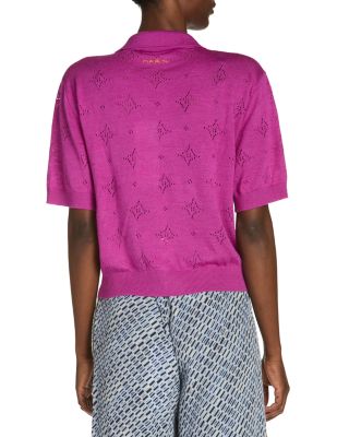 Wool Silk Perforated Knit Shirt