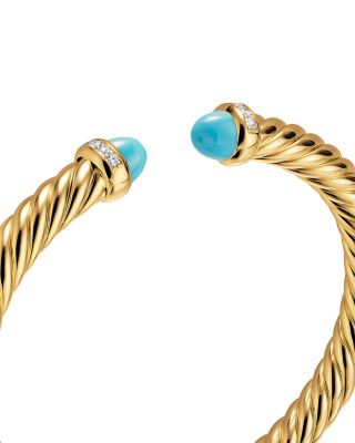 Cablespira&reg; Flex Bracelet in 18K Yellow Gold with Gemstones and Diamonds, 6mm