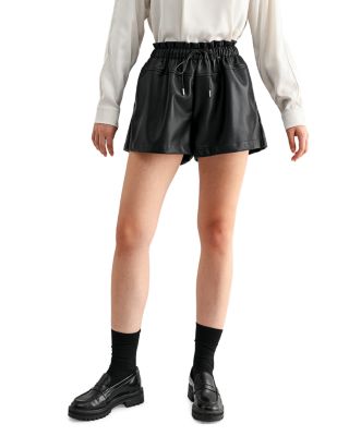 High Waist Faux Leather Shorts