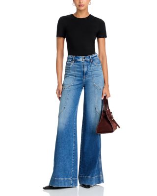 Freddy High Rise Extra Wide Leg Jeans in Ripple Haze