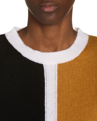 Cashmere Color Blocked Short Sleeve Sweater