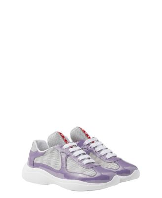 Prada America's Cup Biker Fabric Sneakers In Lilac | ModeSens