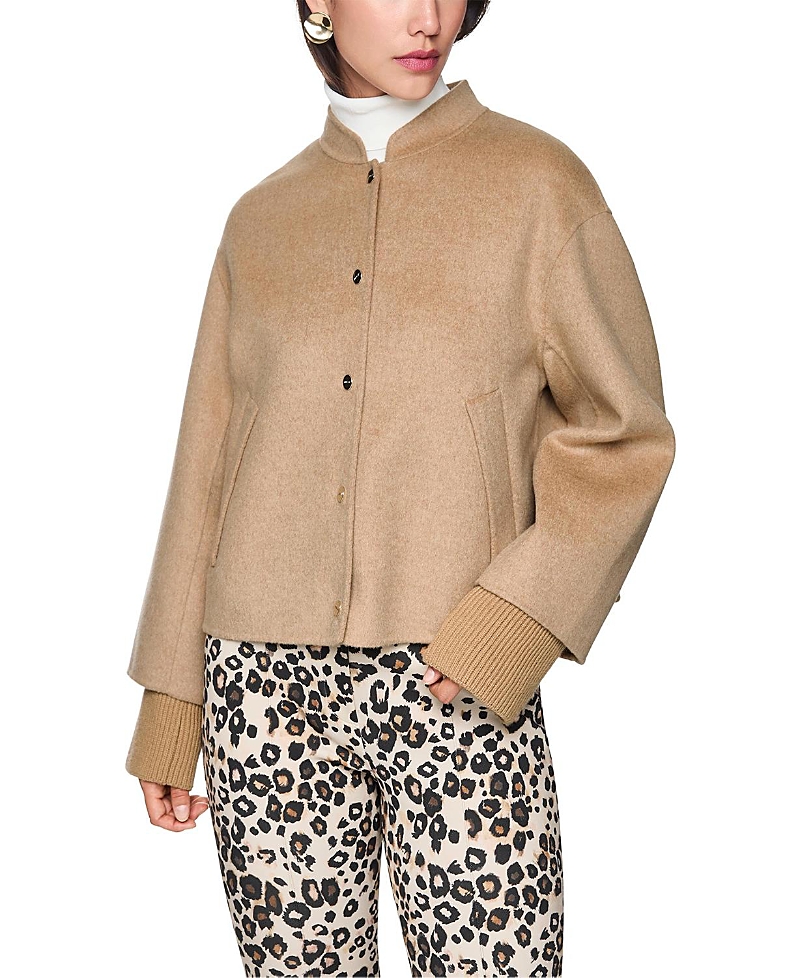 Marc Cain Oversized Jacket With Cuffed Sleeves In Brown