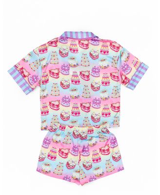 Girls' It's My Party Silky Short Sleeve Shorts Set-Little Kid, Big Kid