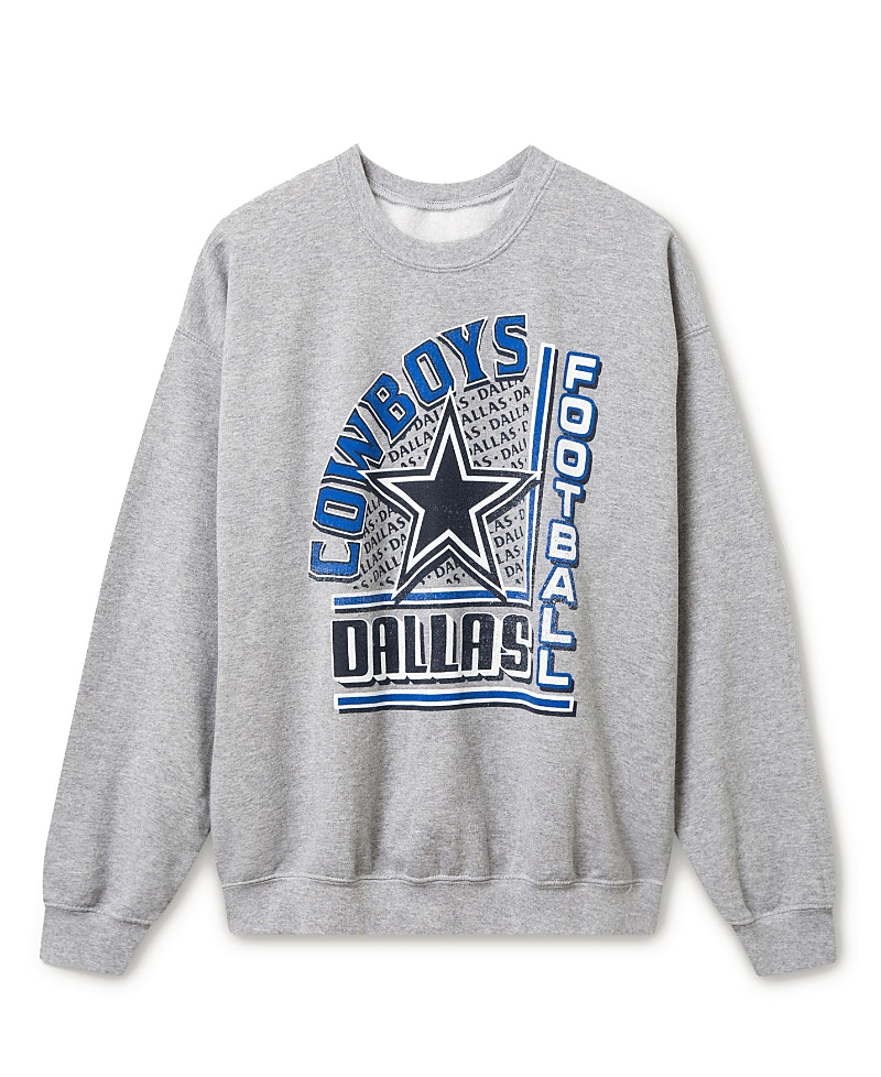Junk Food Clothing Unisex Nfl Dallas Cowboys Backfield Crew Fleece In Gray