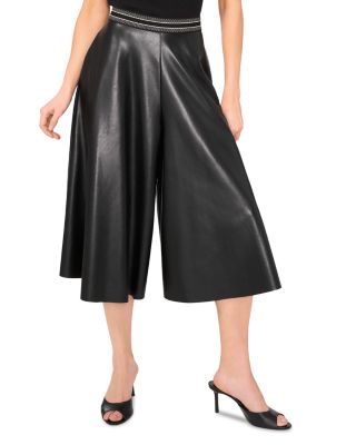 Wide Leg Faux Leather Culottes
