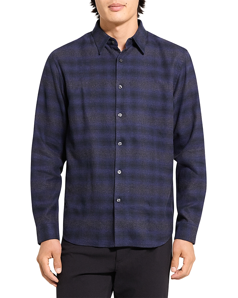 Theory Irving Button Down in Soft Plaid Cotton