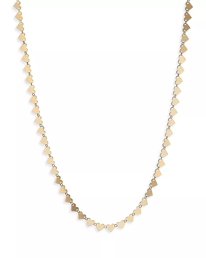Lana Jewelry 14K Yellow Gold Heart Chain Link Necklace, 18