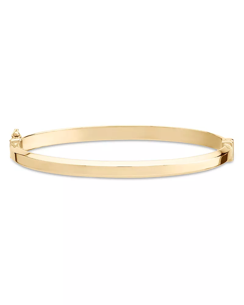 Lana Jewelry Edged Hollow Bangle Bracelet in 14K Yellow Gold