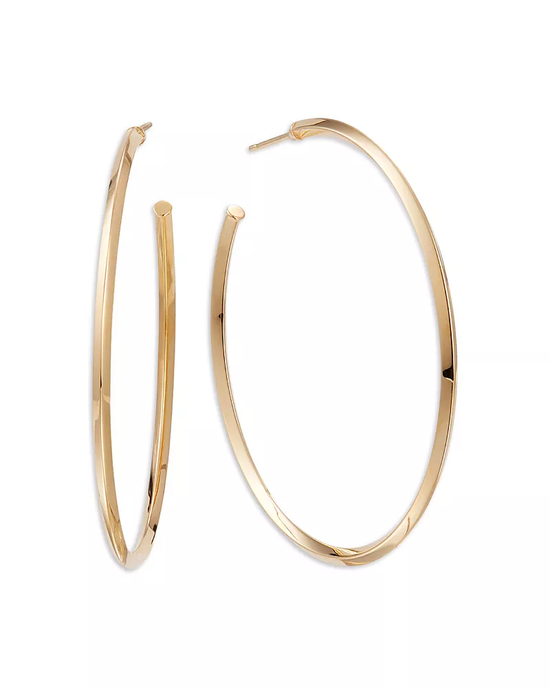 Lana Jewelry 14K Yellow Gold Narrow Royale Large Hoop Earrings