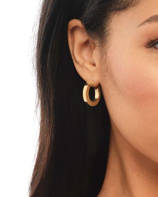 14K Yellow Gold Square Edge Hoop Earrings