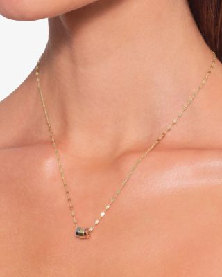 Triple Ring Pendant Necklace in 14K White, Rose & Yellow Gold