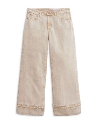 Saige Mid Rise Wide Leg Crop Jeans in Sulfur Melange Camel