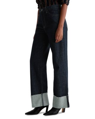 Kora High Rise Cuffed Wide Leg Jeans in Moonrise
