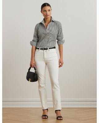 Striped Button Front Top