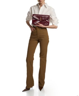 Cassandre Large Envelope Pouch in Shiny Leather