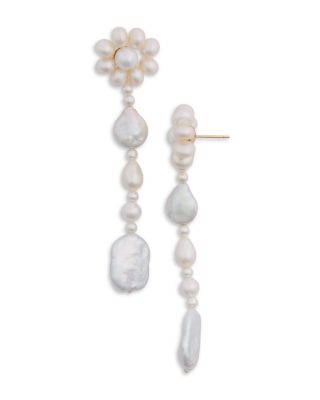 Geranium Cultured Freshwater Pearl Earrings 