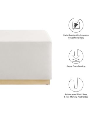  Tilden Large 28" Square Performance Velvet Upholstered Ottoman