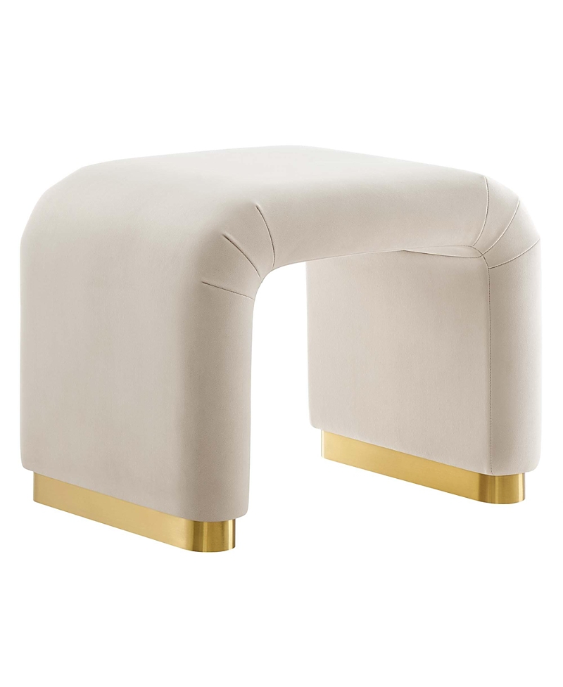 Modway Koda Performance Velvet Waterfall Stool In Neutral