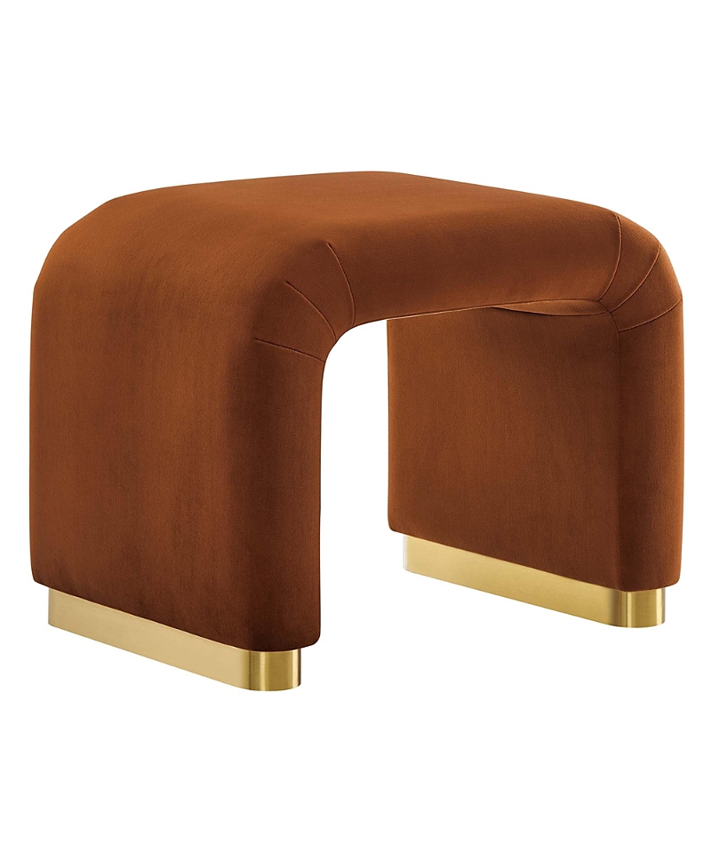 Modway Koda Performance Velvet Waterfall Stool In Brown