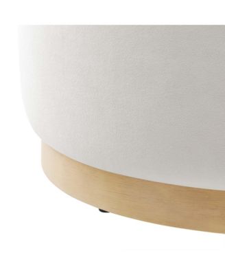 Tilden Large 23" Round Performance Velvet Upholstered Ottoman