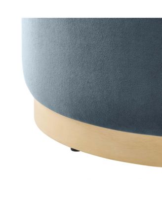 Tilden Large 23" Round Performance Velvet Upholstered Ottoman