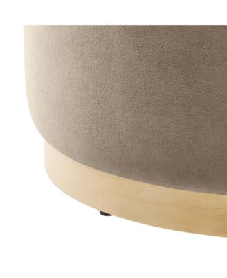 Tilden Large 23" Round Performance Velvet Upholstered Ottoman