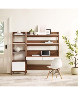 Bixby 2-Piece Wood Office Desk and Bookshelf
