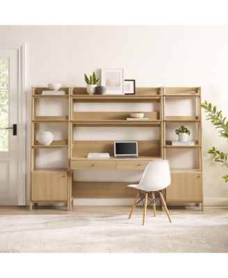 Bixby 3-Piece Wood Office Desk and Bookshelf