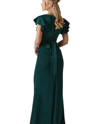 Petite V-Neck Maxi Bridesmaid Dress