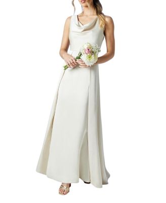 Sleeveless Cowl Neck Bridesmaid Dress