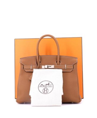Birkin 30 Handbag Brown Togo with Palladium Hardware