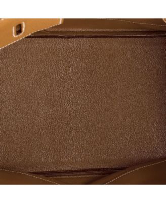 Birkin 35 Handbag Brown Clemence with Gold Hardware