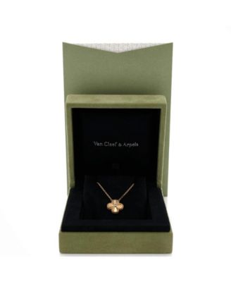  Vintage Alhambra Pendant Necklace Guilloche 18K Gold, 14.5 - 16.25"